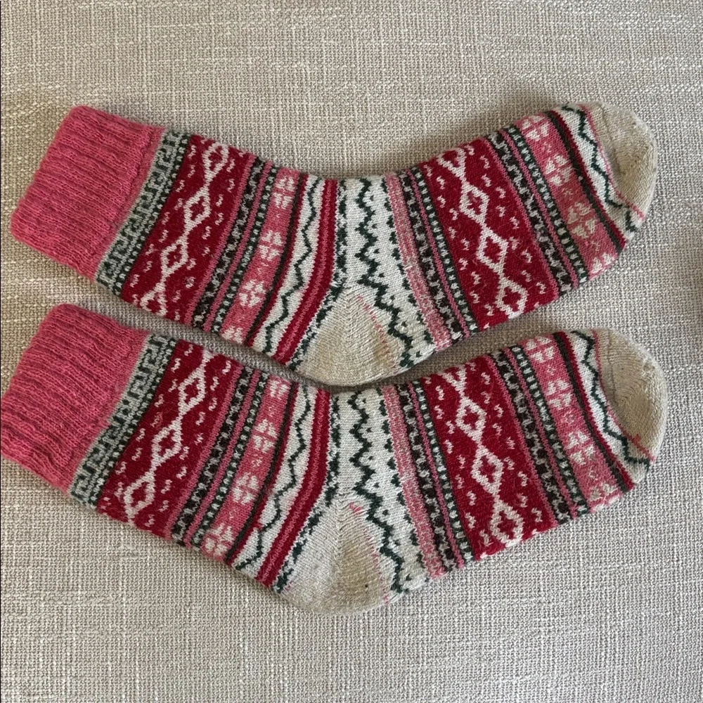 Two Pairs of Nordic Fair Isle Socks